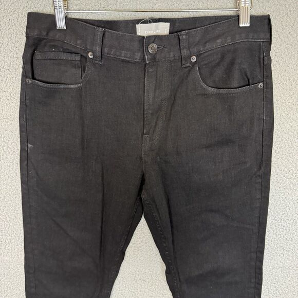 S Everlane Jeans Men's 33x30 Black Skinny Straight Leg Stretch Denim Casual - Picture 2 of 8